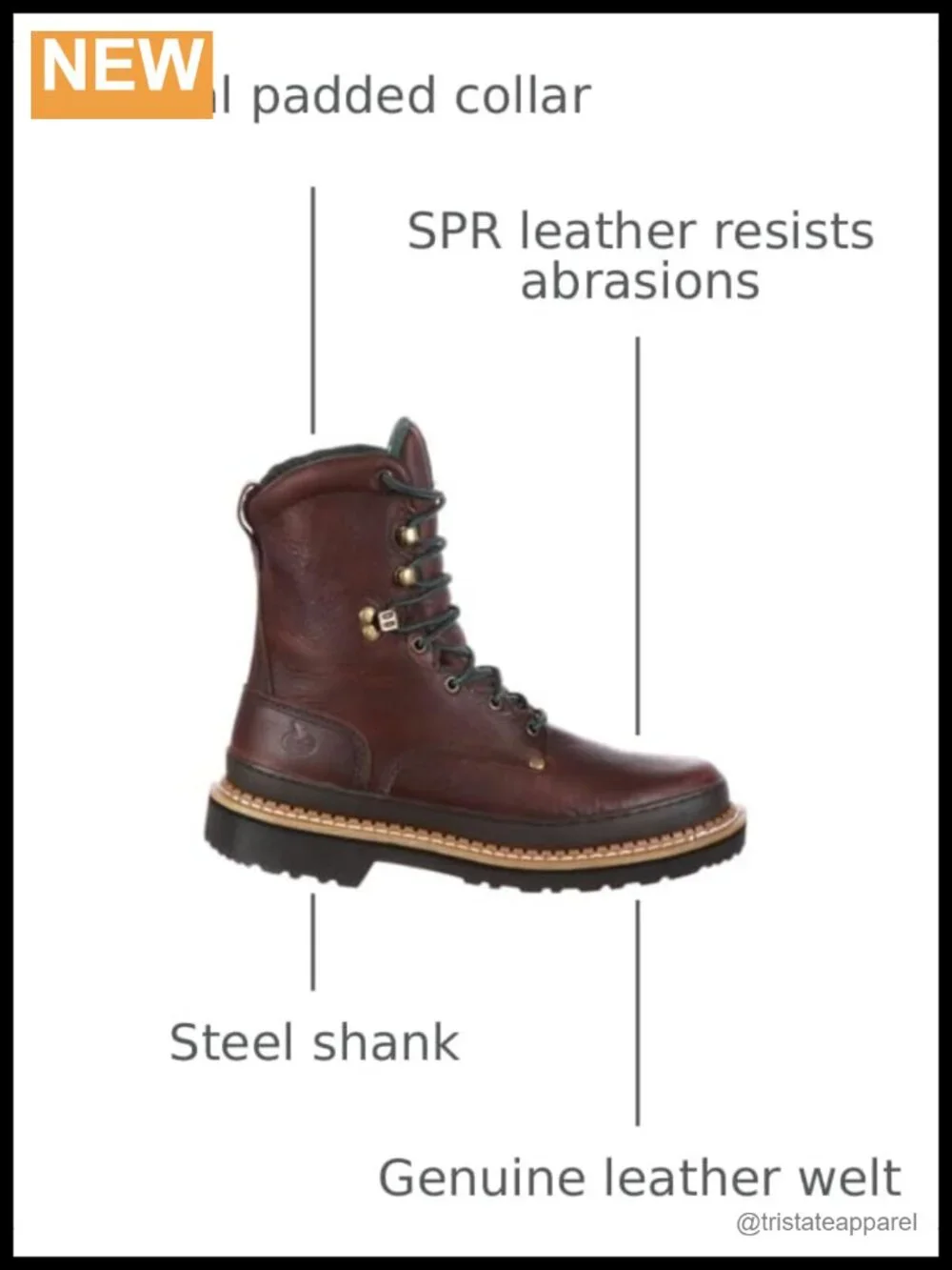 Full-Grain Leather Work Boots EVA Midsole Cushioned Safety Toe